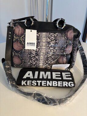 Aimee Kestenberg Tamitha Satchel | Python Embossed Leather | NWT + Dust Bag
